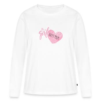 c’est une fille - T-shirt manches longues Premium bio Femme - blanc - Devant - Julia (174cm)