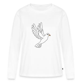Colombe de la Paix - T-shirt manches longues Premium bio Femme - blanc - Devant - Julia (174cm)