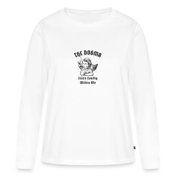 Le dogme vit en moi Valeurs catholiques - T-shirt manches longues Premium bio Femme - blanc - Devant - Julia (174cm)