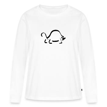 Schildkroete Minimalistisch - Frauen Premium Bio Langarmshirt - Weiß - Vorne - Julia (174cm)
