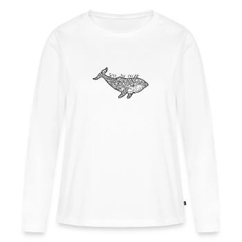 Baleine - sauver l'océan - T-shirt manches longues Premium bio Femme - blanc - Devant - Julia (174cm)