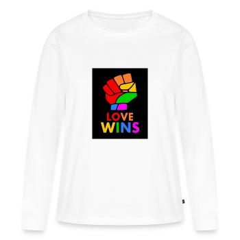 Love wins - Women's Premium Organic Long Sleeve Shirt - white - Front - Julia (174cm)