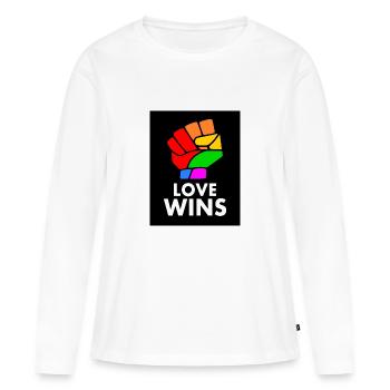 Love wins - Women's Premium Organic Long Sleeve Shirt - white - Front - Julia (174cm)