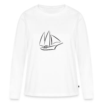 sailing ship - Women's Premium Organic Long Sleeve Shirt - white - Front - Julia (174cm)