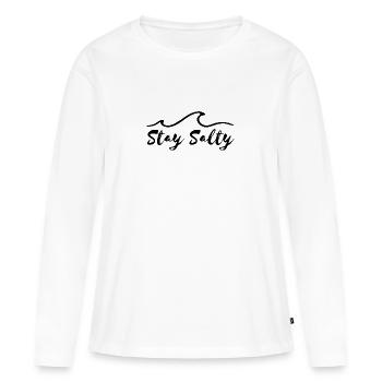 Restez salé - T-shirt manches longues Premium bio Femme - blanc - Devant - Julia (174cm)