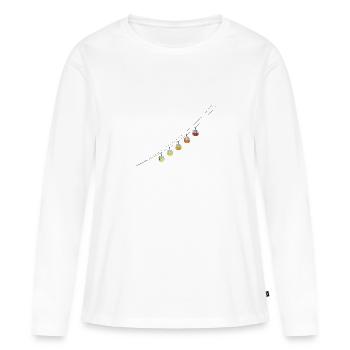 Telepherique du glacier de La Grave - T-shirt manches longues Premium bio Femme - blanc - Devant - Julia (174cm)