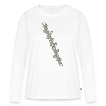 Unicorns sur une échelle - T-shirt manches longues Premium bio Femme - blanc - Devant - Julia (174cm)