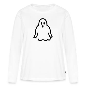 Fantôme - T-shirt manches longues Premium bio Femme - blanc - Devant - Julia (174cm)