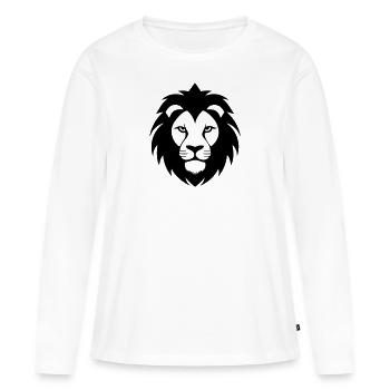 Tête de lion - T-shirt manches longues Premium bio Femme - blanc - Devant - Julia (174cm)