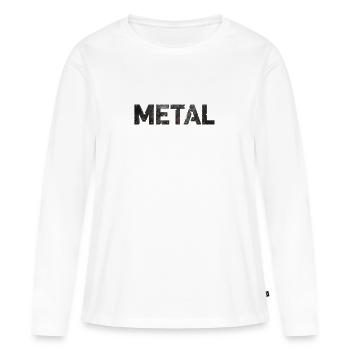 Conception de lettres métalliques rouillées - T-shirt manches longues Premium bio Femme - blanc - Devant - Julia (174cm)