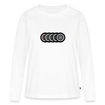 Composés de pneus - T-shirt manches longues Premium bio Femme - blanc - Devant - Julia (174cm)