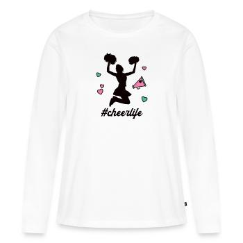 #Cheerlife Cheerleader Cheerleading Cheerleaderin - Frauen Premium Bio Langarmshirt - Weiß - Vorne - Julia (174cm)