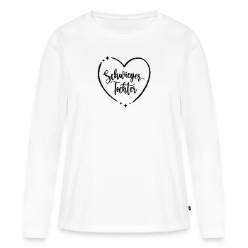 Schwieger-Tochter Geburtstag Herz Schwiegertochter - Frauen Premium Bio Langarmshirt - Weiß - Vorne - Julia (174cm)