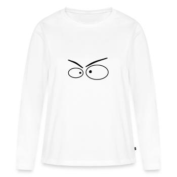 Crazy Augen - Frauen Premium Bio Langarmshirt - Weiß - Vorne - Julia (174cm)