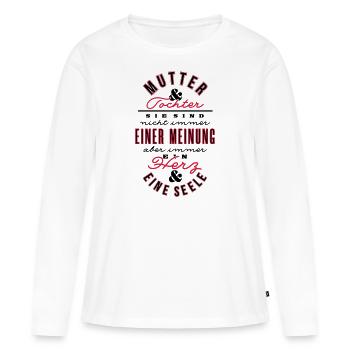 Mutter und Tochter - ein Herz & Seele -Farbwechsel - Frauen Premium Bio Langarmshirt - Weiß - Vorne - Julia (174cm)