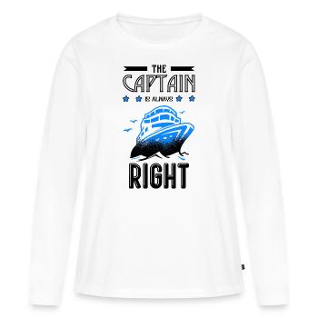 Capitaine Bateau bateau - T-shirt manches longues Premium bio Femme - blanc - Devant - Julia (174cm)
