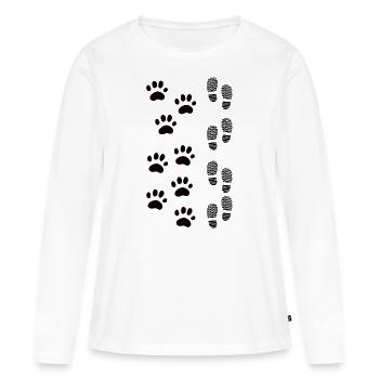 Dog paw - Women's Premium Organic Long Sleeve Shirt - white - Front - Julia (174cm)