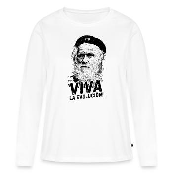 VIVA la evolucion Darwin Biologie - T-shirt manches longues Premium bio Femme - blanc - Devant - Julia (174cm)