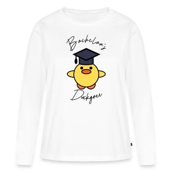 Baccalauréat Duckgree - T-shirt manches longues Premium bio Femme - blanc - Devant - Julia (174cm)