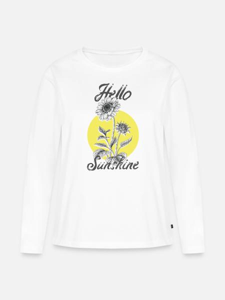 Hallo Sonnenschein Sommer - Frauen Premium Bio Langarmshirt - Weiß