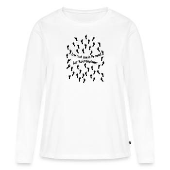 Mon ami le calculateur d’itinéraire - T-shirt manches longues Premium bio Femme - blanc - Devant - Julia (174cm)