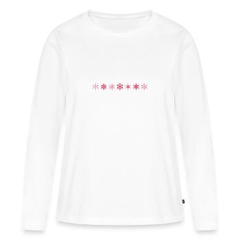 Cristaux de glace - T-shirt manches longues Premium bio Femme - blanc - Devant - Julia (174cm)