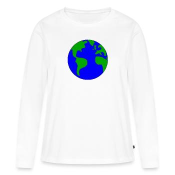 terre - T-shirt manches longues Premium bio Femme - blanc - Devant - Julia (174cm)
