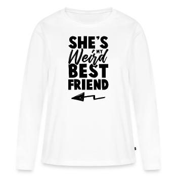 meilleure amie - T-shirt manches longues Premium bio Femme - blanc - Devant - Julia (174cm)