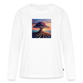 Mushroom Comic - Frauen Premium Bio Langarmshirt - Weiß - Vorne - Julia (174cm)