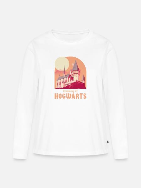 Harry Potter Dreaming Of Hogwarts - Frauen Premium Bio Langarmshirt - Weiß