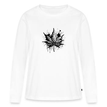 HOPE IS LEAF! - Frauen Premium Bio Langarmshirt - Weiß - Vorne - Julia (174cm)