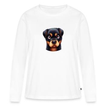 Charming Rottweiler Gaze - Women's Premium Organic Long Sleeve Shirt - white - Front - Julia (174cm)