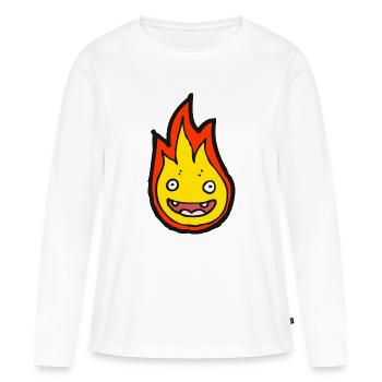 Fire Spirit - T-shirt manches longues Premium bio Femme - blanc - Devant - Julia (174cm)