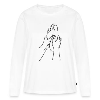 massage shiatsu - T-shirt manches longues Premium bio Femme - blanc - Devant - Julia (174cm)
