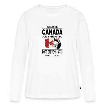 Maple Leaf - Huskies - Canada - T-shirt manches longues Premium bio Femme - blanc - Devant - Julia (174cm)