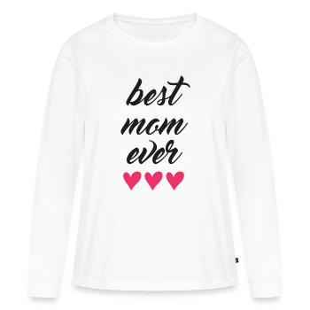 Beste Mutter aller Zeiten - Frauen Premium Bio Langarmshirt - Weiß - Vorne - Julia (174cm)