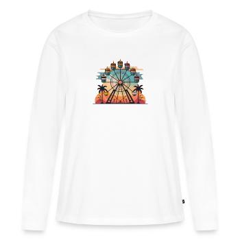Sunset Ferris Wheel Travel Vibe - Women's Premium Organic Long Sleeve Shirt - white - Front - Julia (174cm)