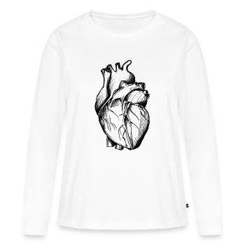 Herz Illustration - Frauen Premium Bio Langarmshirt - Weiß - Vorne - Julia (174cm)