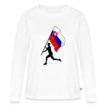 Drapeau Slovaquie homme courant - T-shirt manches longues Premium bio Femme - blanc - Devant - Julia (174cm)