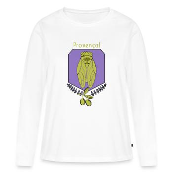 Provençal cicada with olives - Women's Premium Organic Long Sleeve Shirt - white - Front - Julia (174cm)