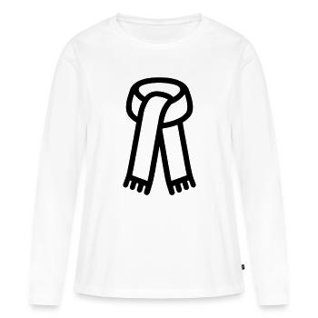 Schal - Frauen Premium Bio Langarmshirt - Weiß - Vorne - Julia (174cm)