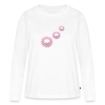 Flowers... - Women's Premium Organic Long Sleeve Shirt - white - Front - Julia (174cm)