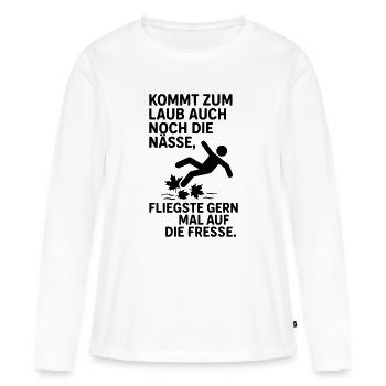Leaves Wet Autumn Saying - Women's Premium Organic Long Sleeve Shirt - white - Front - Julia (174cm)