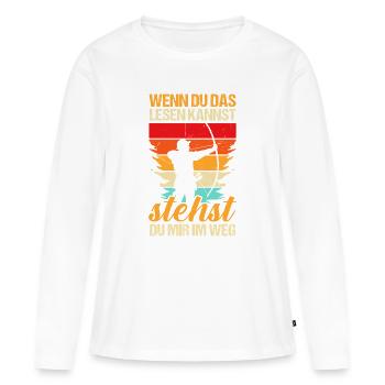 Tir à l’arc Tir à l’arc Tir à l’arc - T-shirt manches longues Premium bio Femme - blanc - Devant - Julia (174cm)