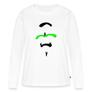 Fallschirm Diamant - Frauen Premium Bio Langarmshirt - Weiß - Vorne - Julia (174cm)