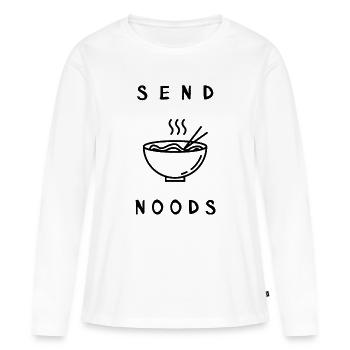 Envoyer - Noods - T-shirt manches longues Premium bio Femme - blanc - Devant - Julia (174cm)