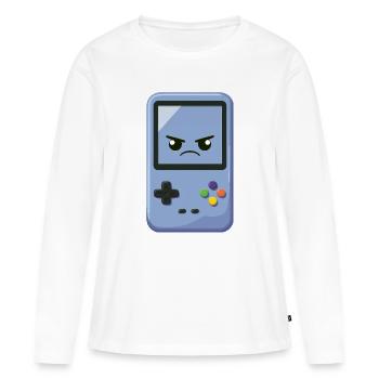 Lustige, kantige Spielkonsole - Frauen Premium Bio Langarmshirt - Weiß - Vorne - Julia (174cm)