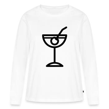 cocktail - T-shirt manches longues Premium bio Femme - blanc - Devant - Julia (174cm)