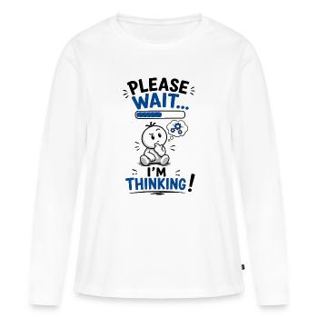 Attendez… Réflexion en chargement - T-shirt manches longues Premium bio Femme - blanc - Devant - Julia (174cm)