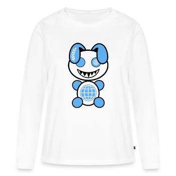 Plush : Unny - T-shirt manches longues Premium bio Femme - blanc - Devant - Julia (174cm)